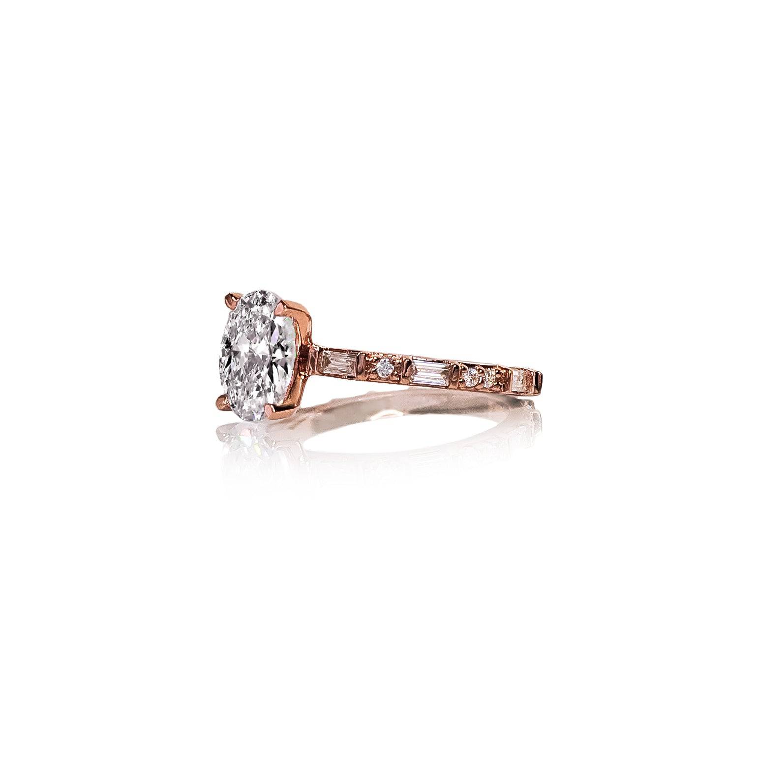 Baguette Oval Diamond Ring - Image 7
