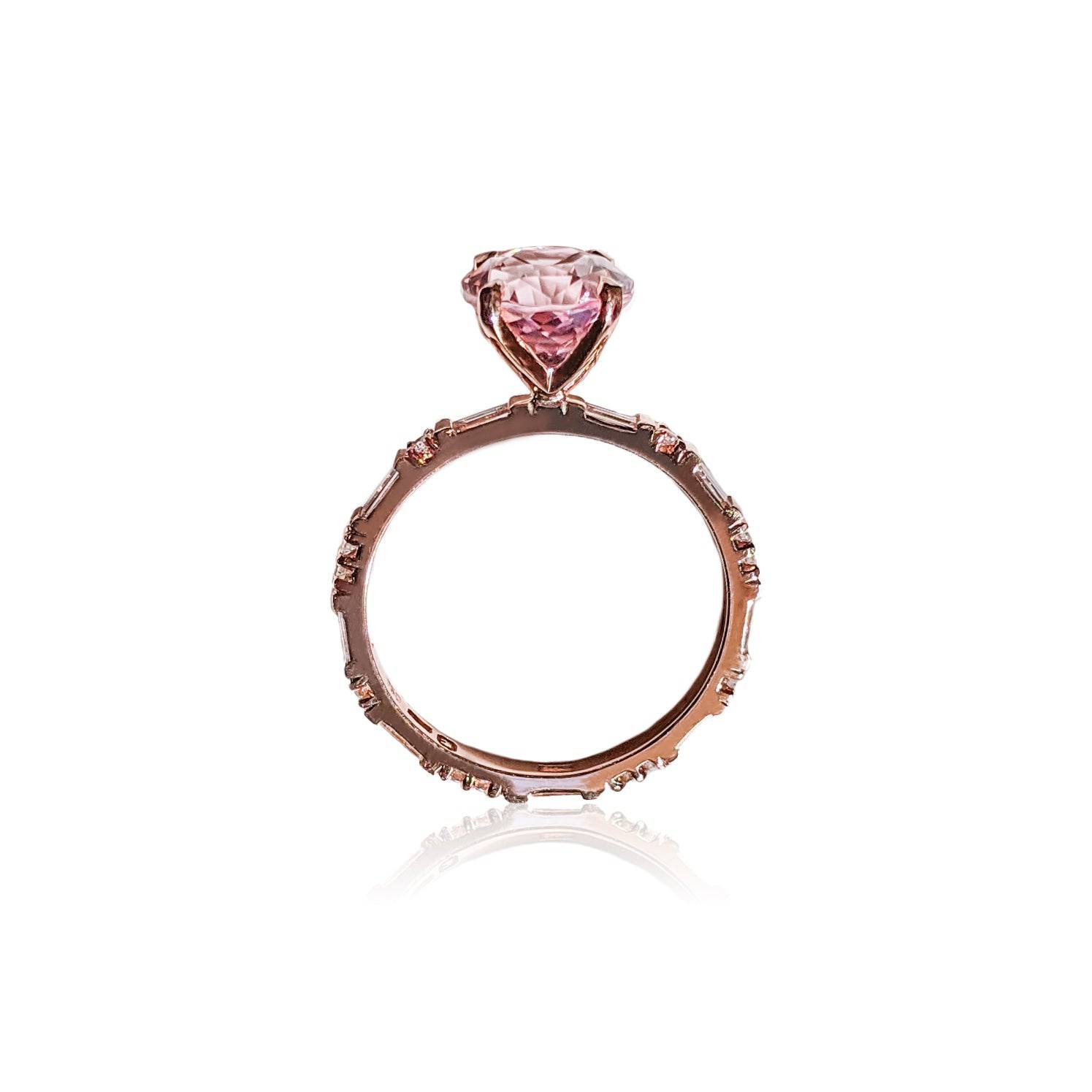 Baguette Oval Morganite Ring - Image 4