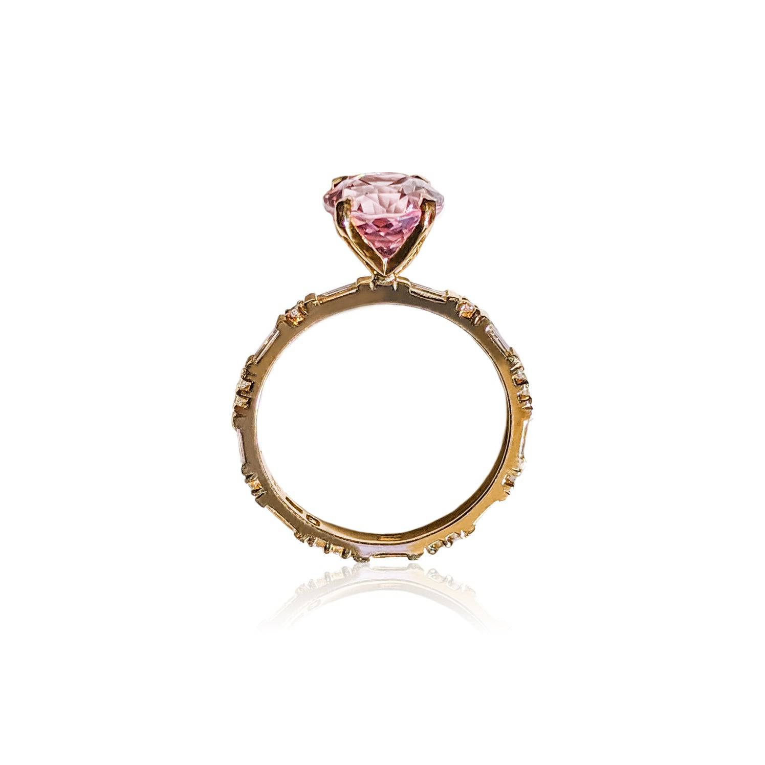 Baguette Oval Morganite Ring - Image 5