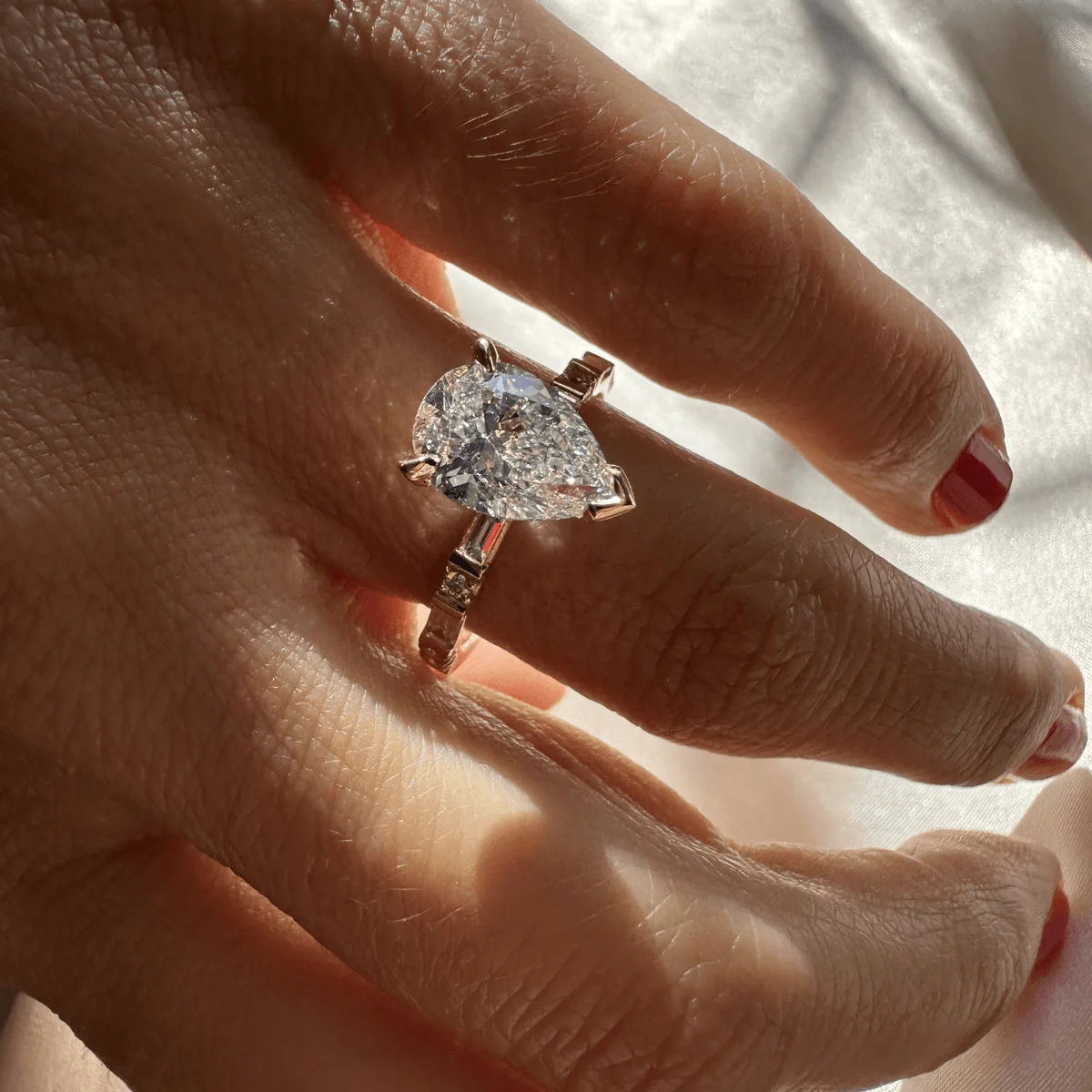 Baguette Pear Diamond Ring - Image 4