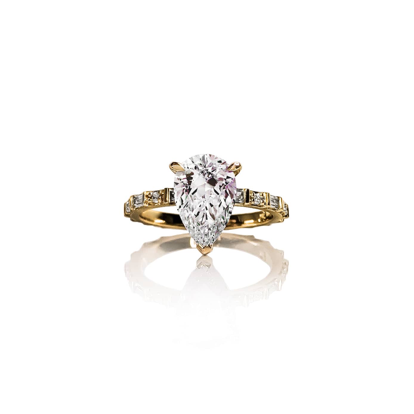 Baguette Pear Diamond Ring - Image 5