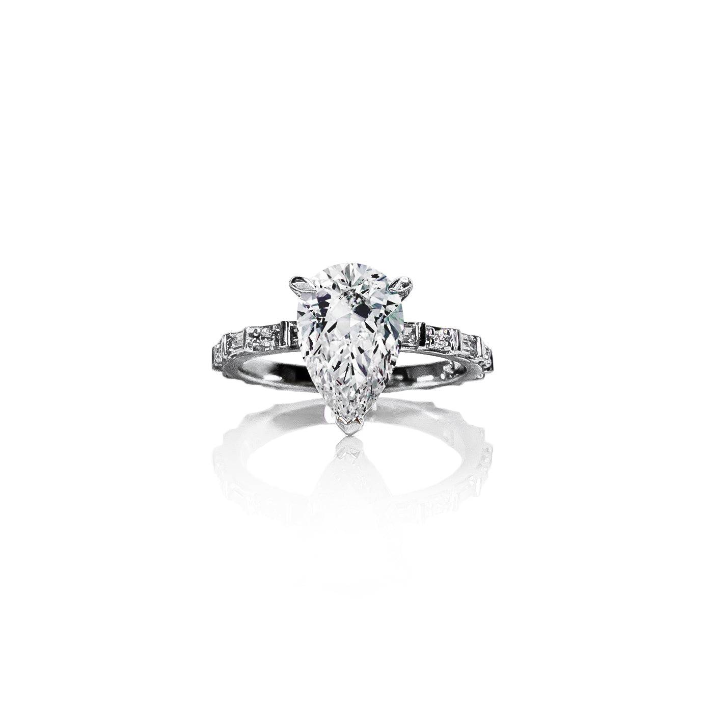 Baguette Pear Diamond Ring - Image 6