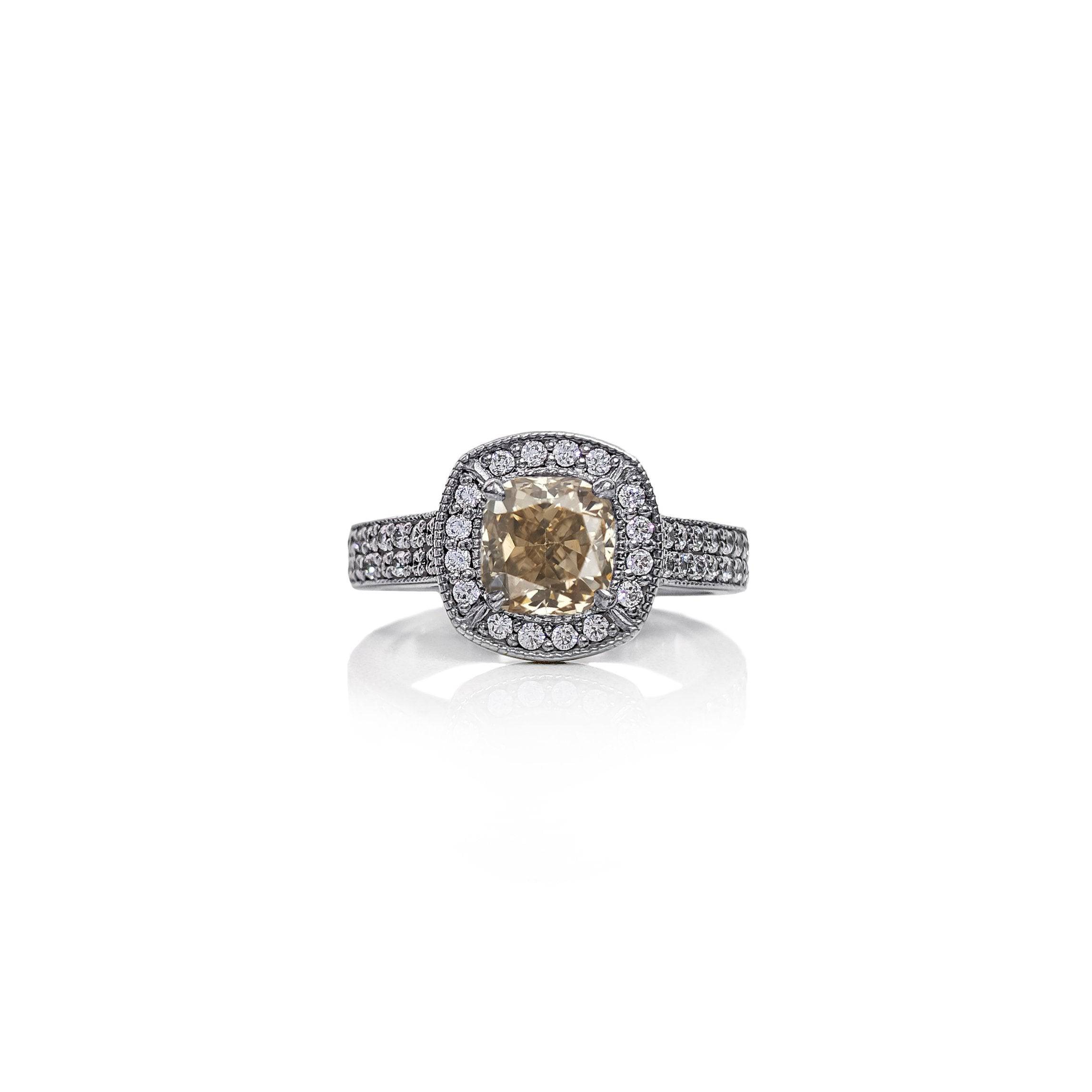 Champagne Pillow Engagement Ring - Image 3