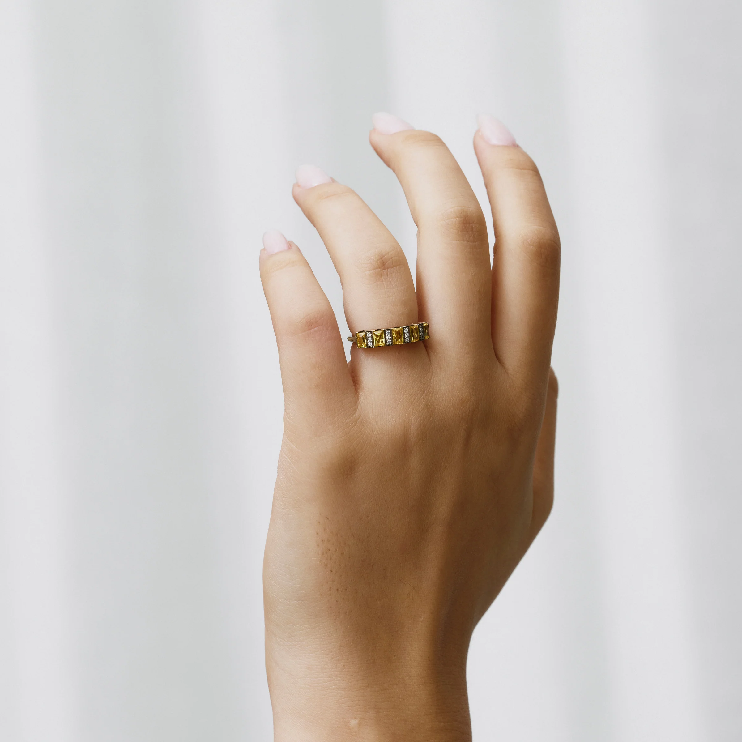 Classic Eternity Yellow Sapphire Ring - Image 2
