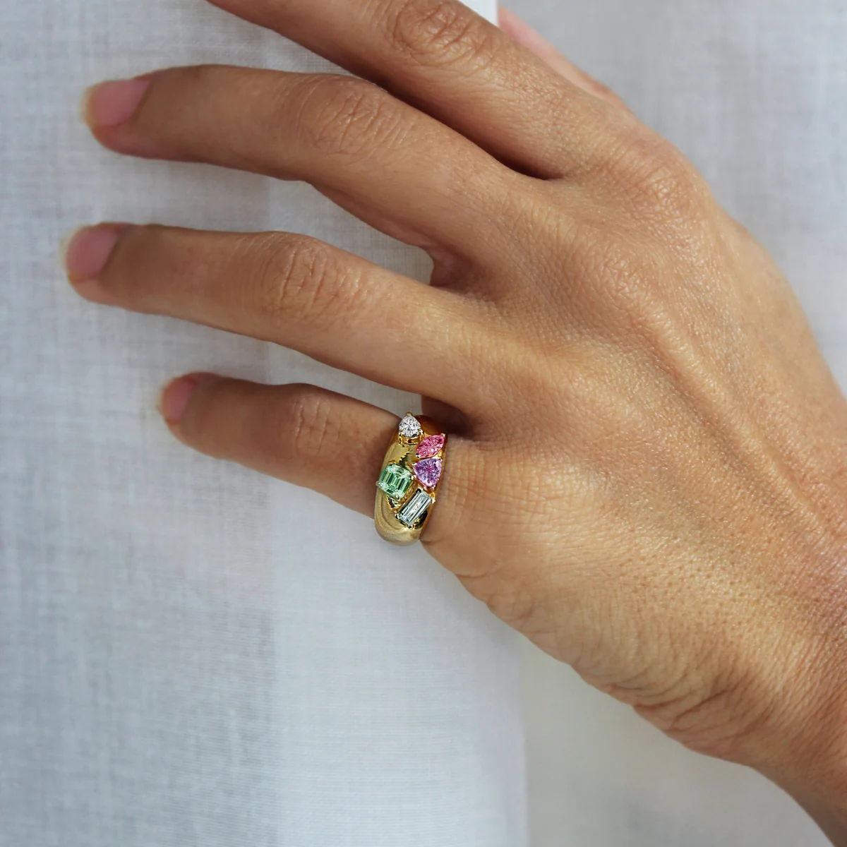 Cluster Gemstone Pinky Ring - Image 2