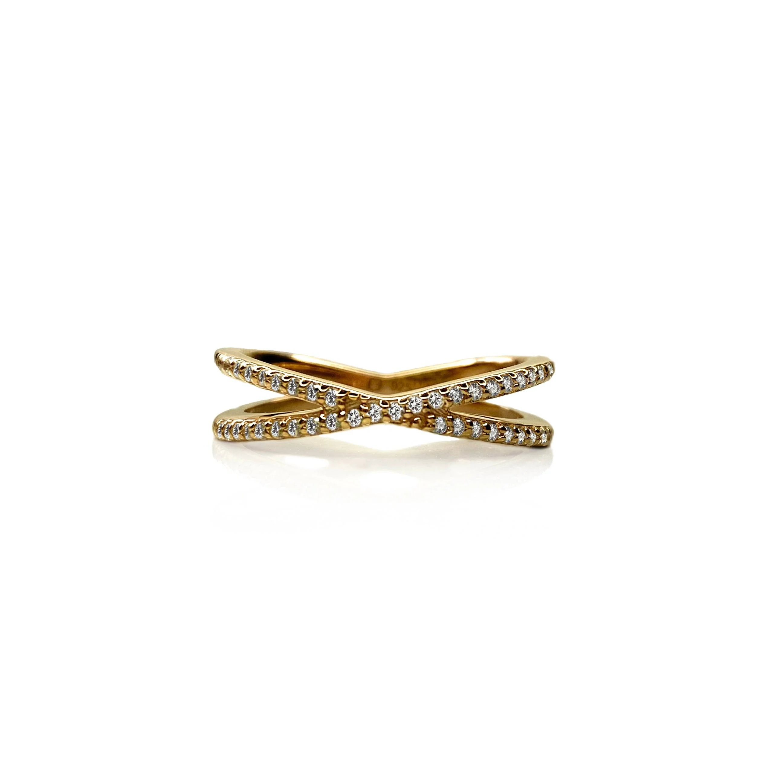 DOUBLE DIAMOND CROSSOVER RING - Image 3