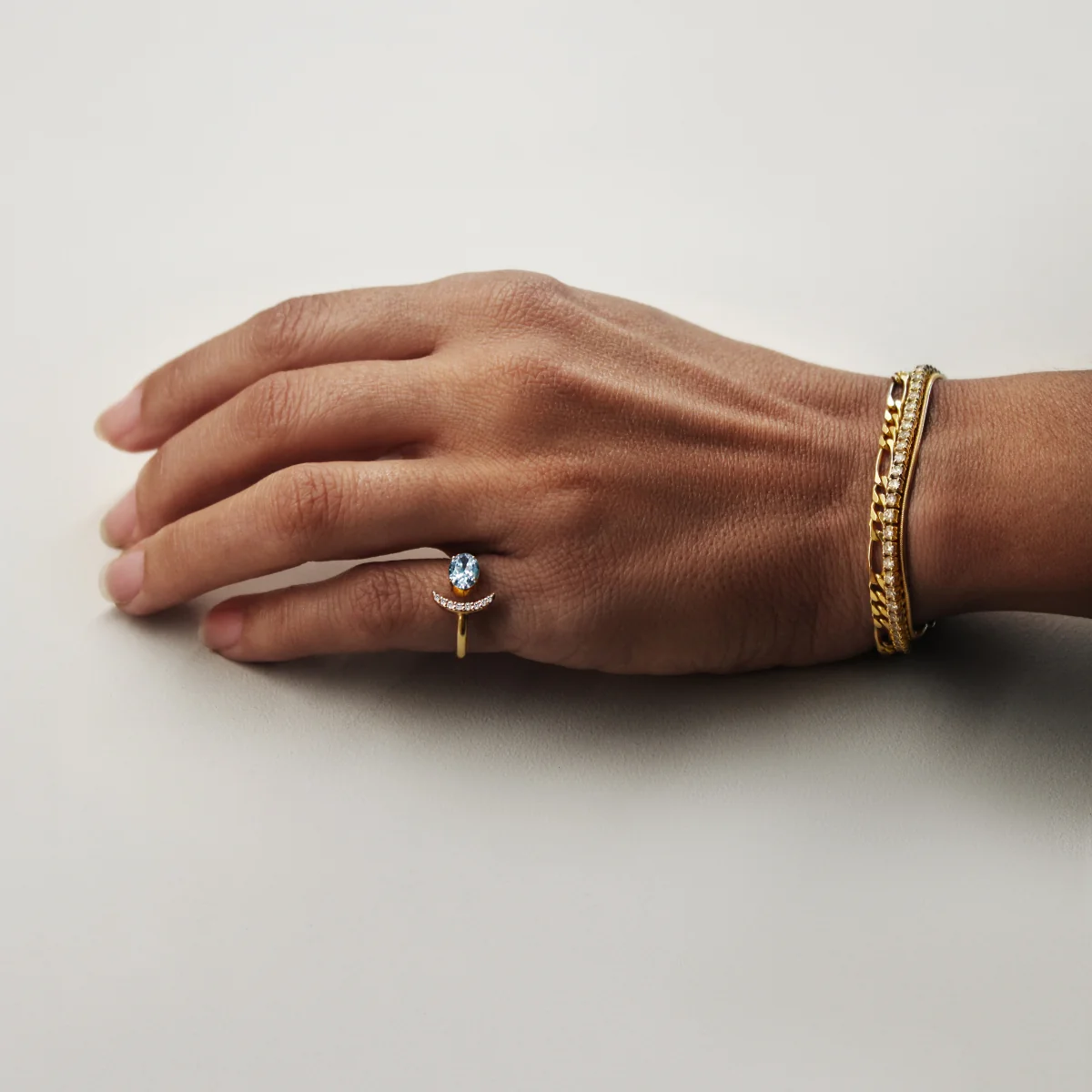 Eclipse Gemstone Pinky Ring