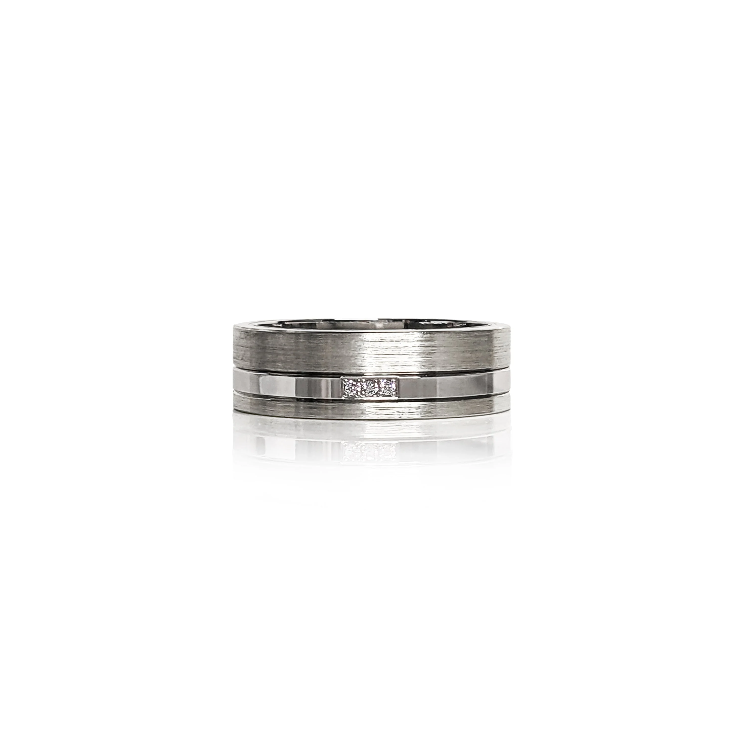 Gold Brushed Diamond Band - Image 3