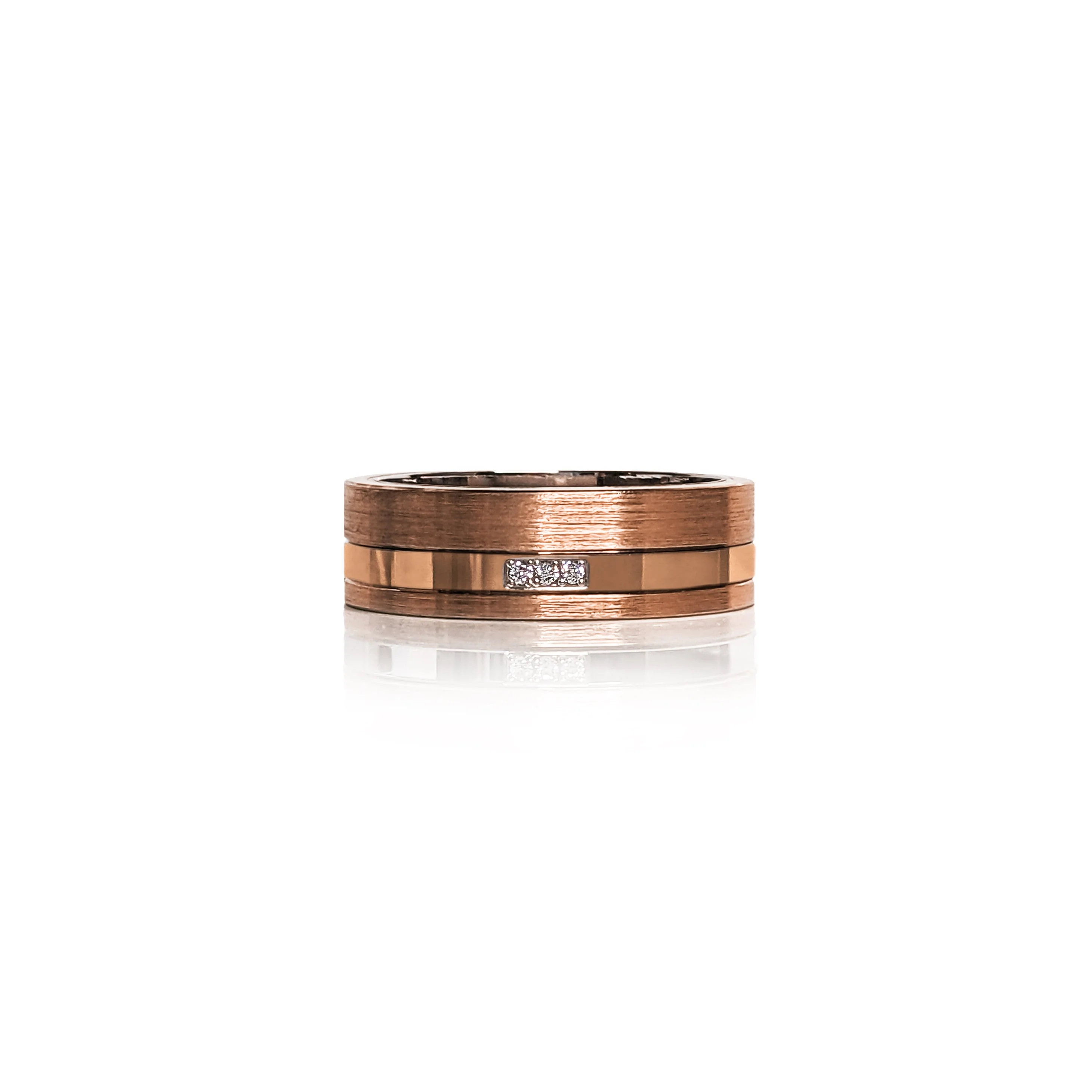 Gold Brushed Diamond Band - Image 4