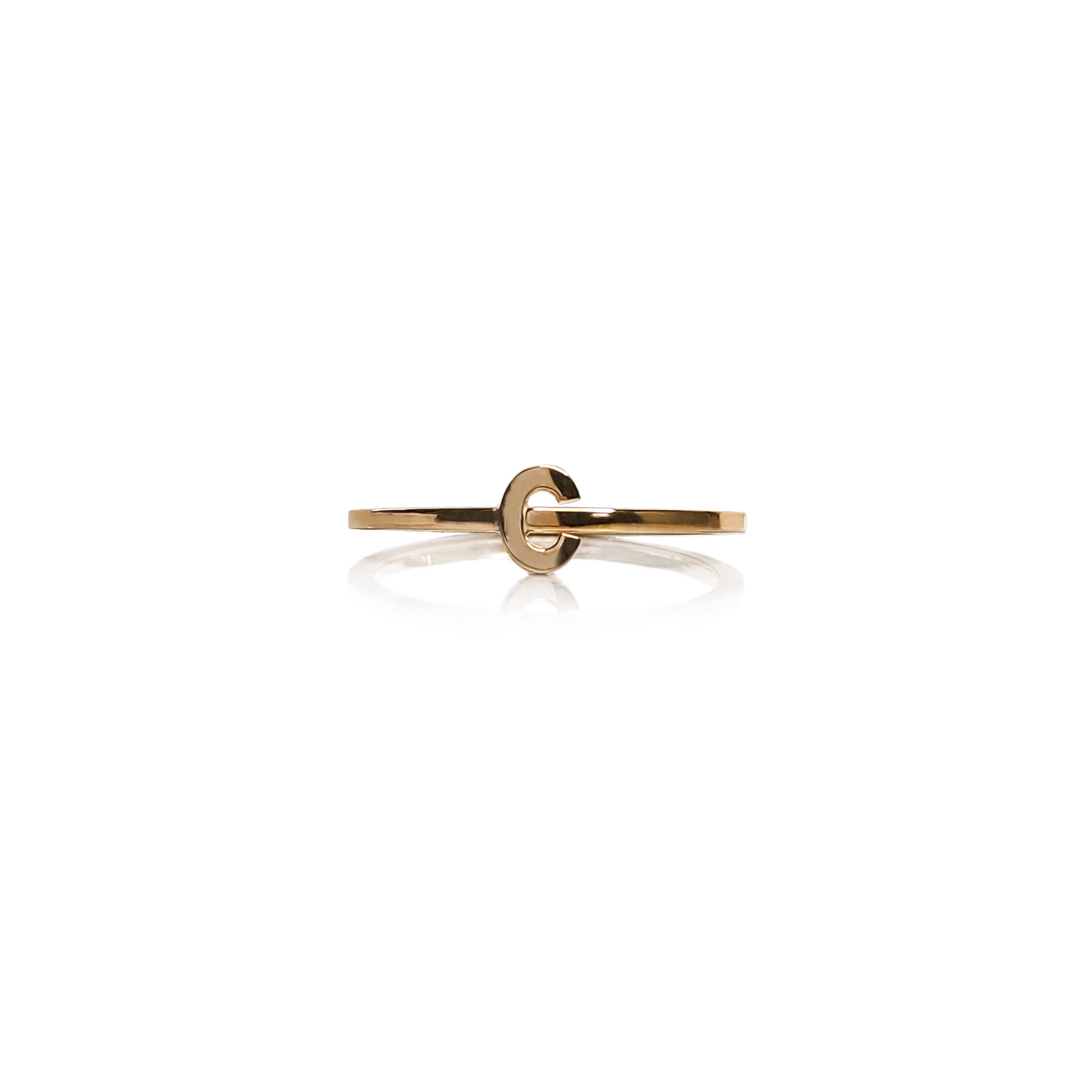 Gold Initial Ring - Image 2