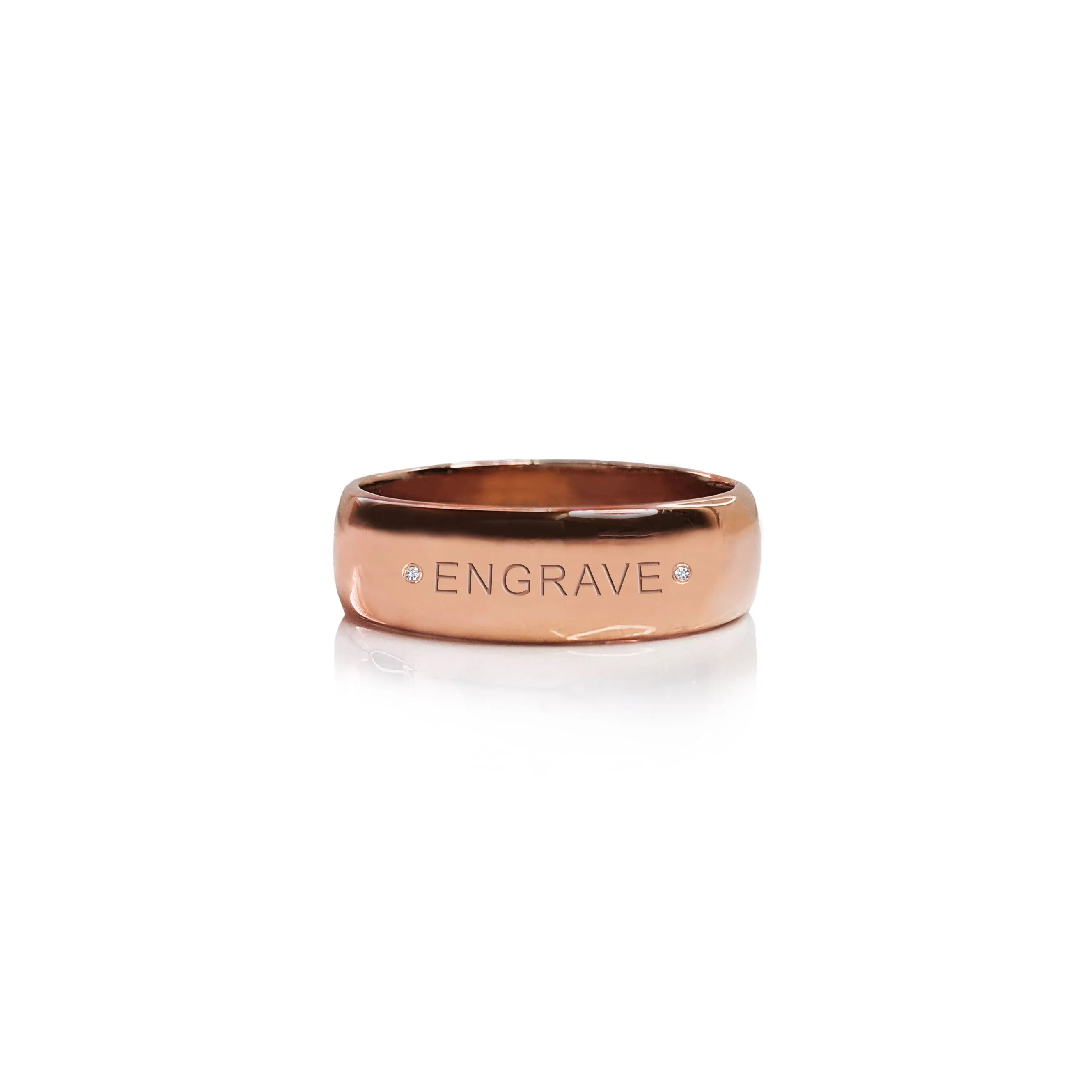 Men's Memory Ring - 6mm Half Round - Image 4