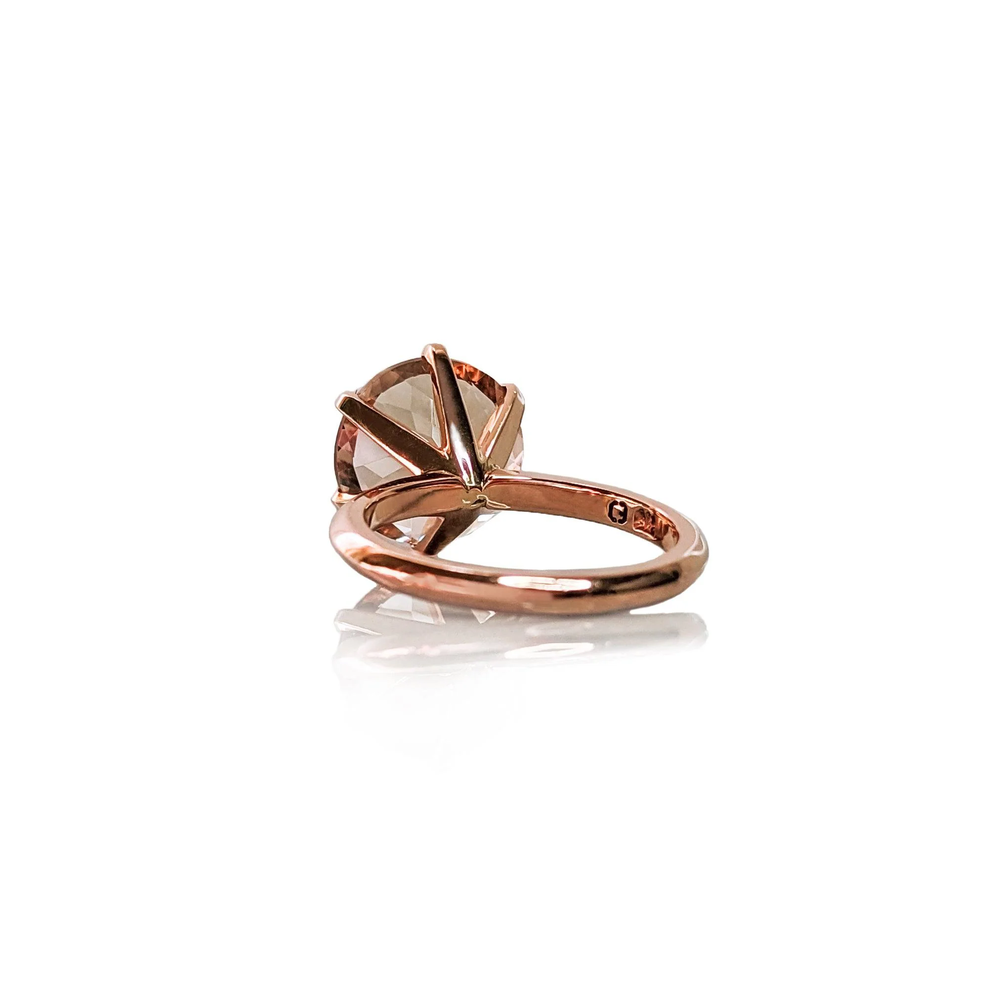 Morganite Gigi Round Brilliant Ring - Image 7