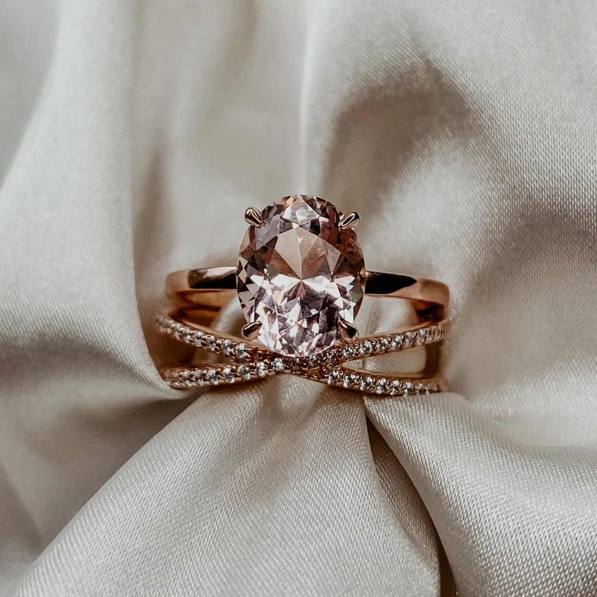 Morganite Oval Elegance Ring - Image 10