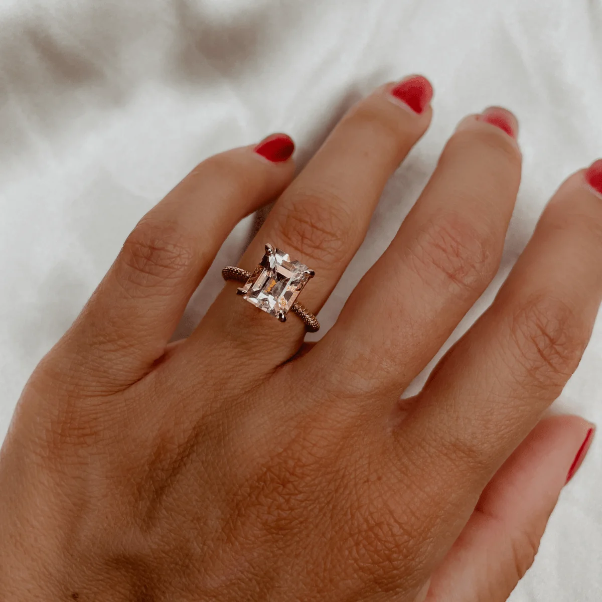 Morganite Perlina Engagement Ring - Image 4