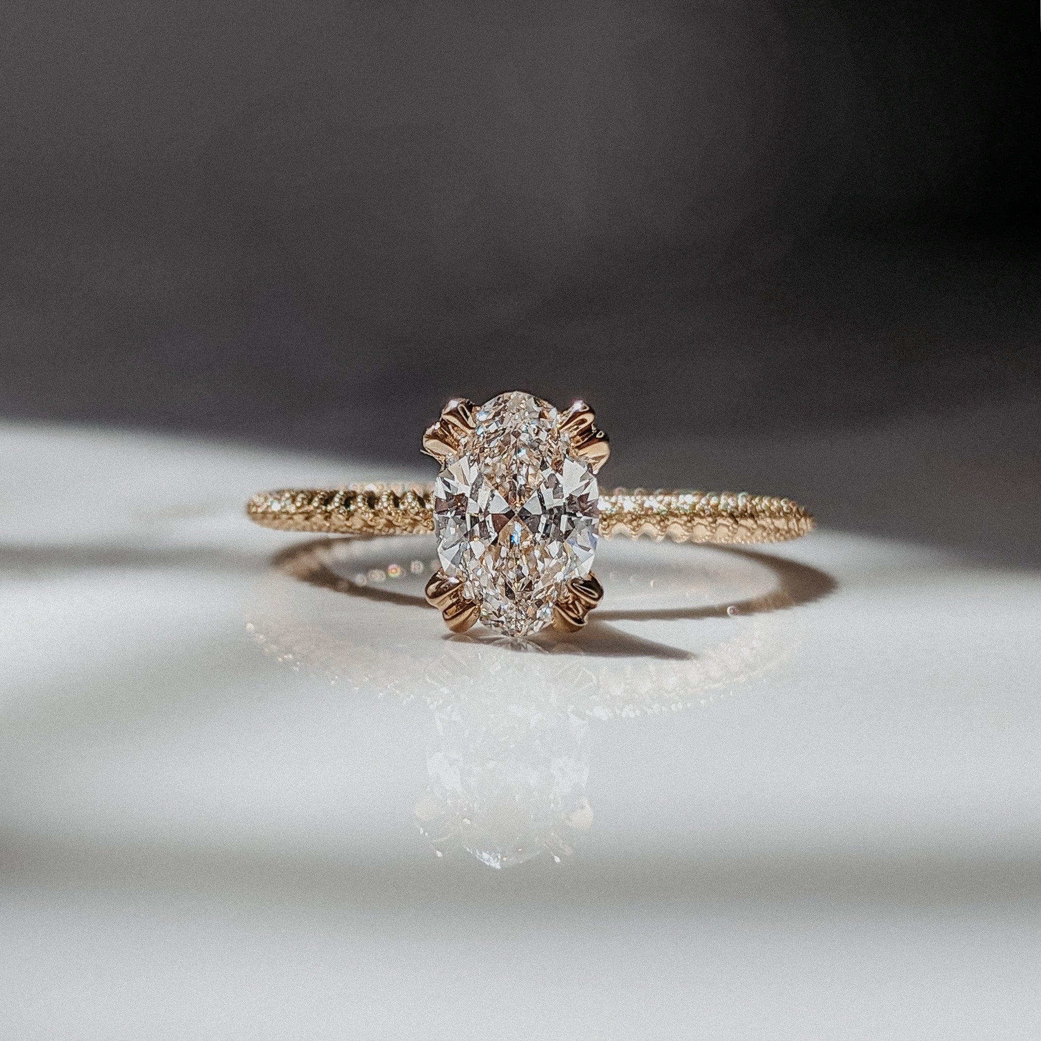 Oval Perlina Engagement Ring - Image 7