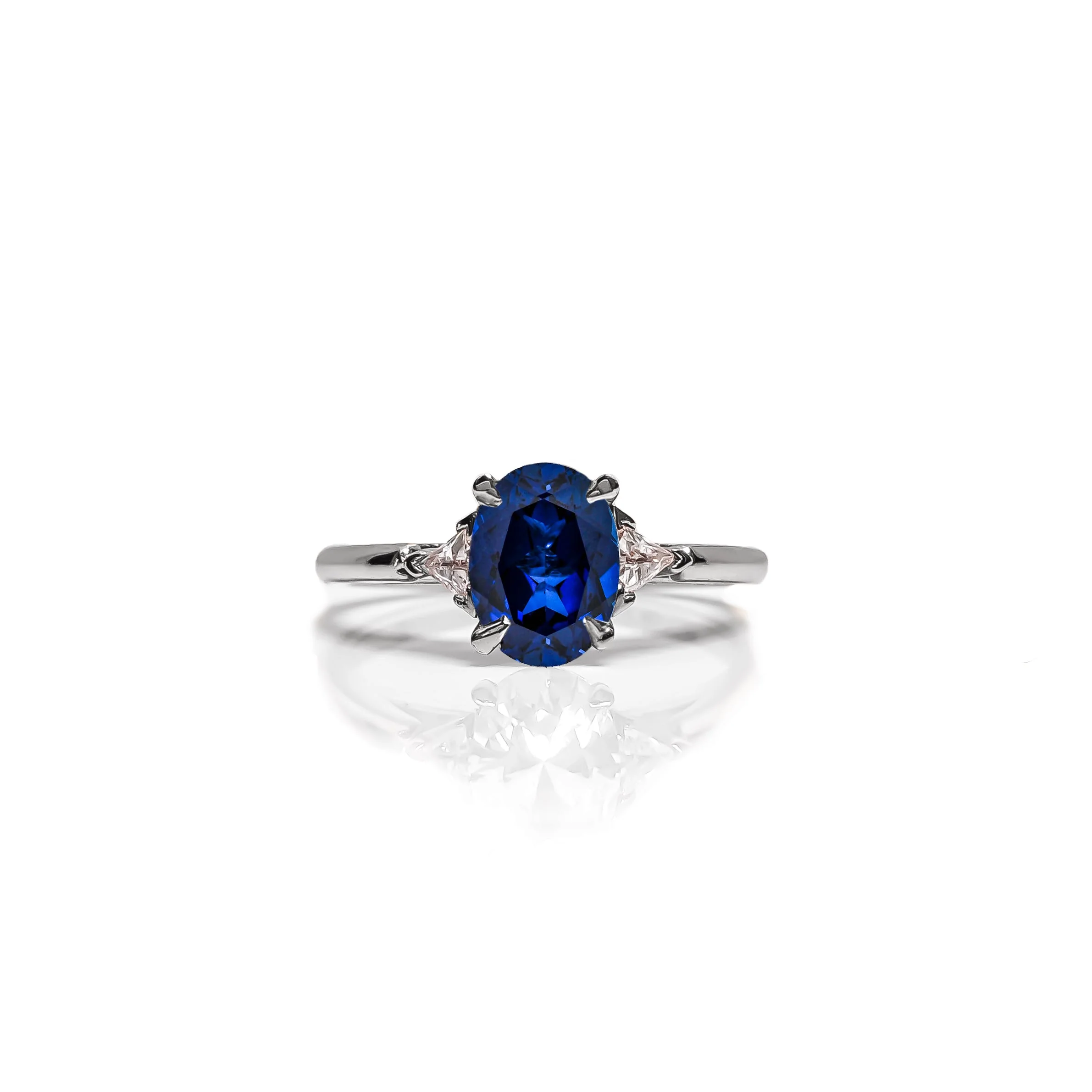Oval Sapphire Engagement Ring - Image 3