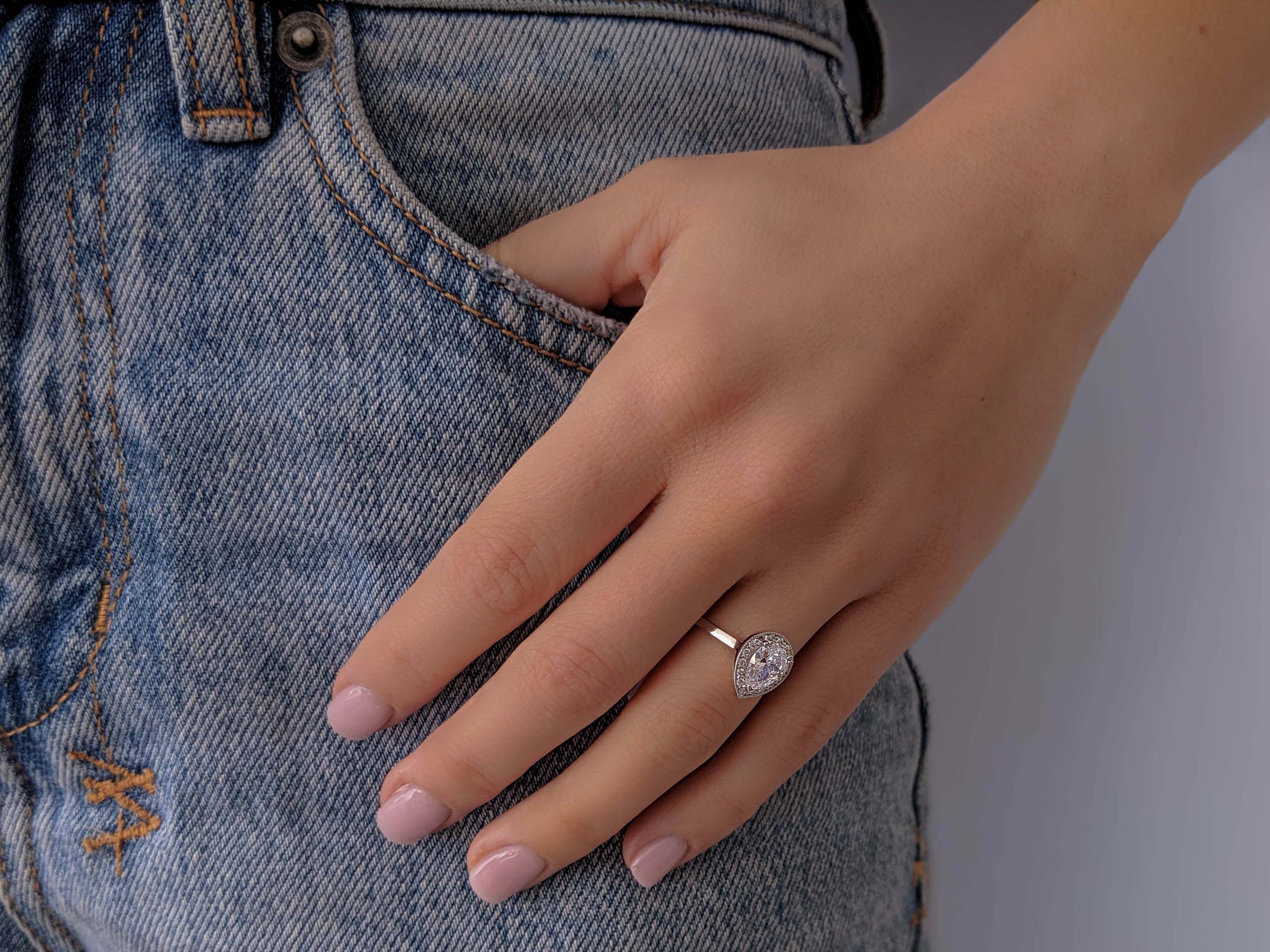 Pear Diamond Engagement Ring - Image 3