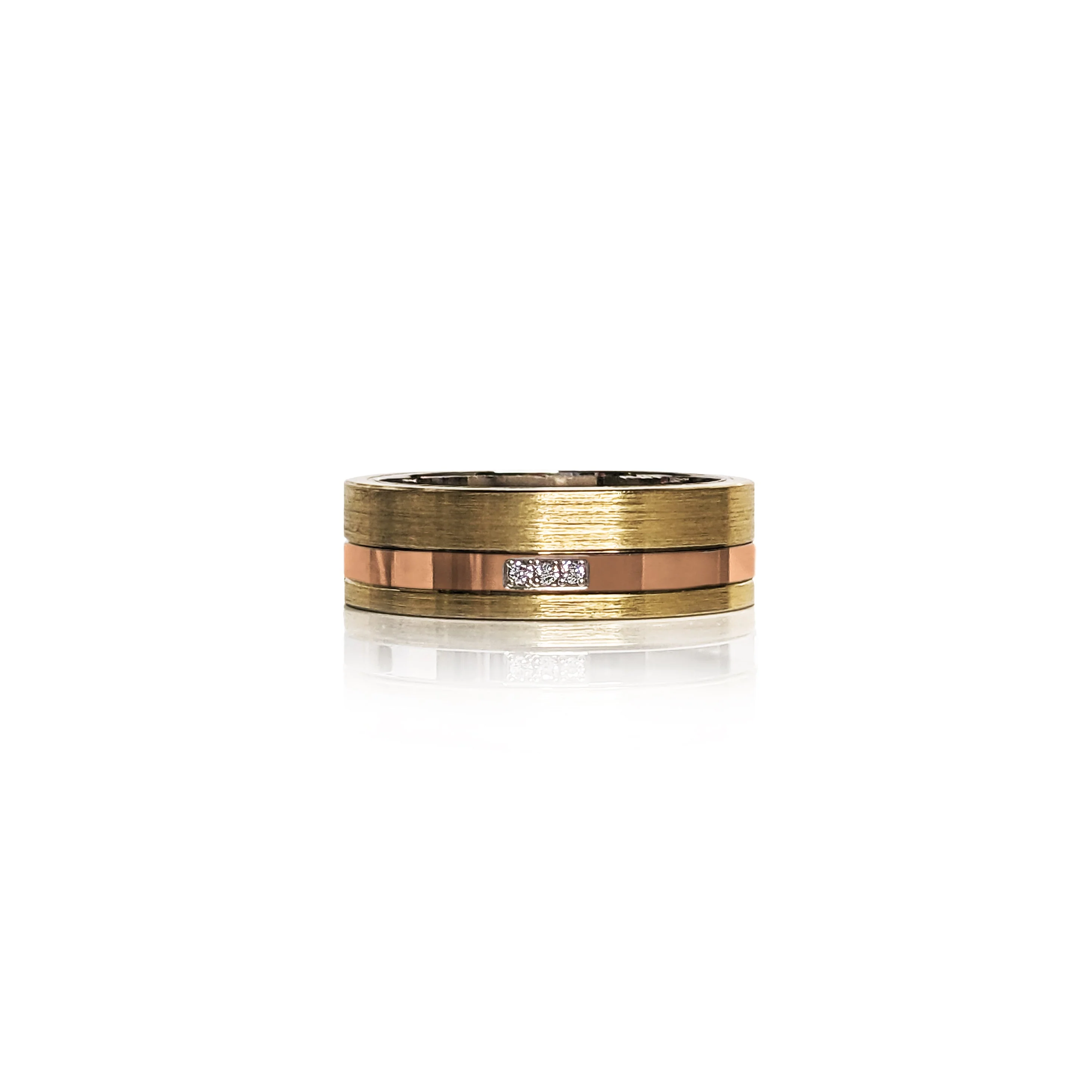 Two-tone Brushed Diamond Band - Image 3