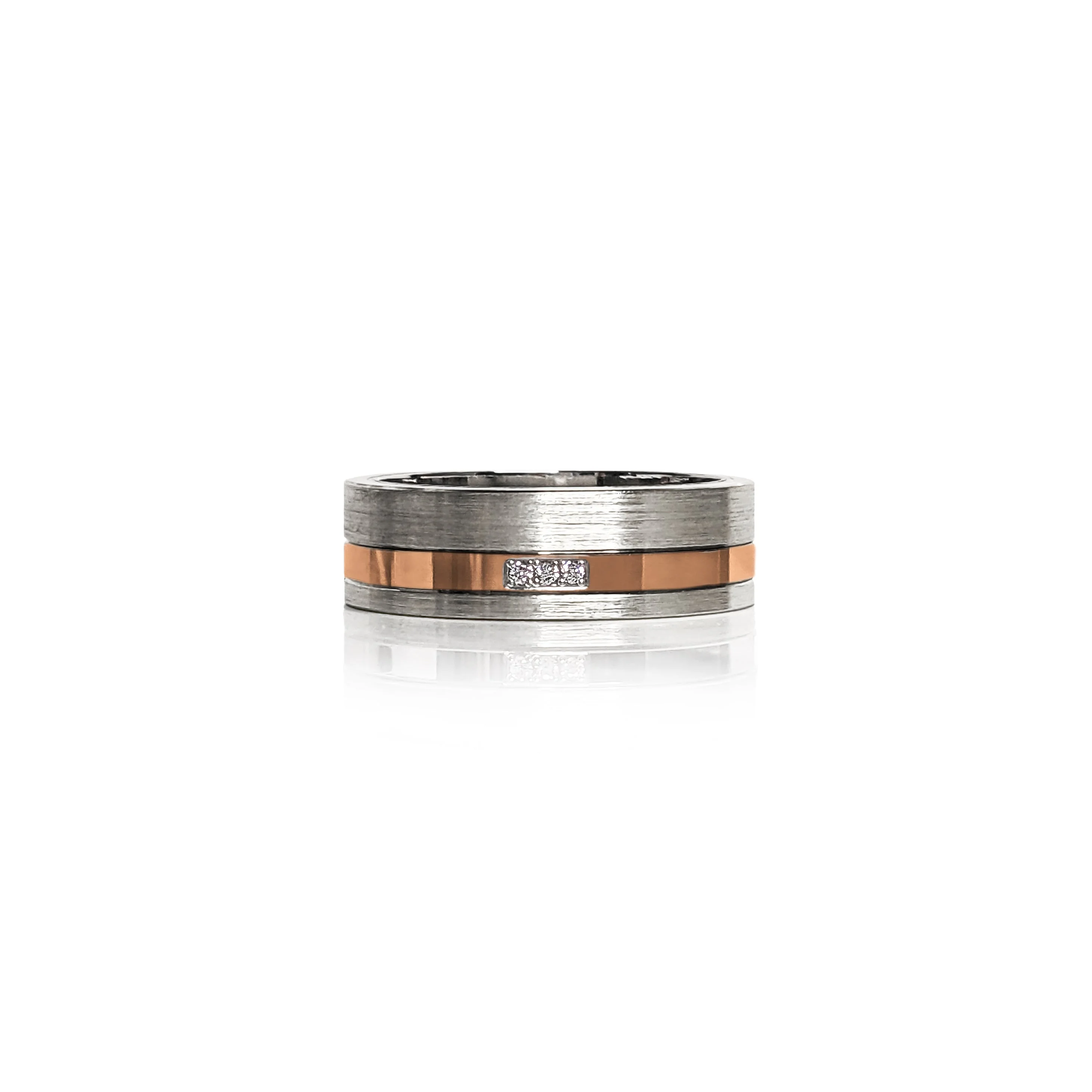 Two-tone Brushed Diamond Band - Image 5