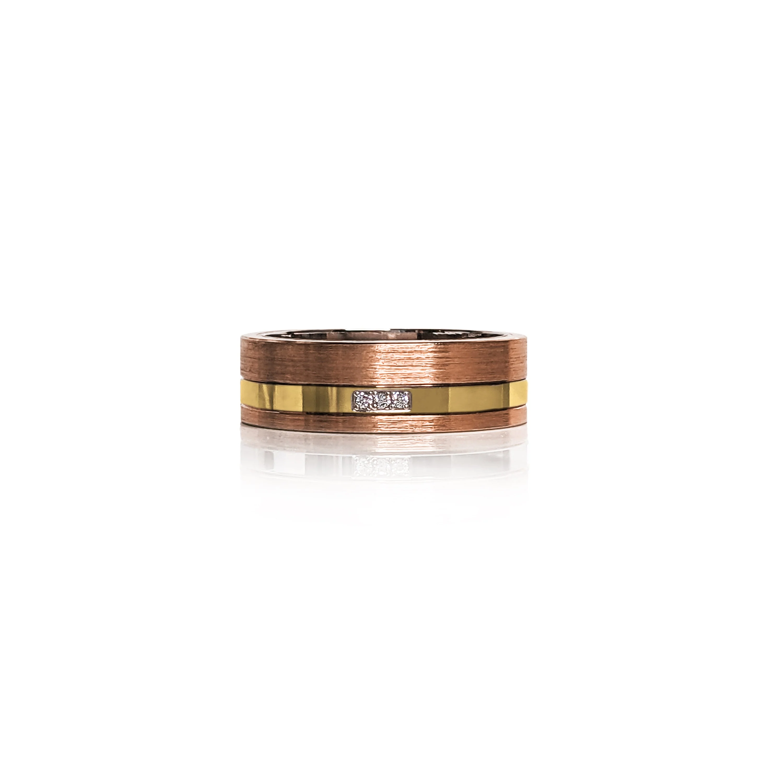 Two-tone Brushed Diamond Band - Image 6