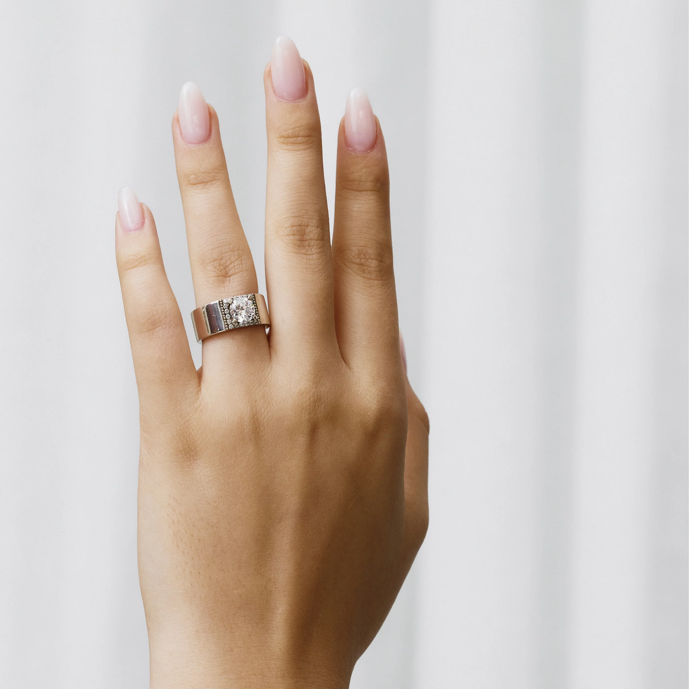 Wide Band Engagement Ring